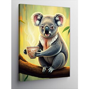 Kanvas Tablo Kahve İçen Koala 50x70 cm