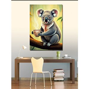 Kanvas Tablo Kahve İçen Koala 50x70 cm