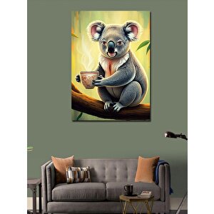 Kanvas Tablo Kahve İçen Koala 50x70 cm