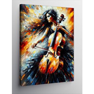 Kanvas Tablo Ateşli Keman Çalan Kadın 70x100 cm