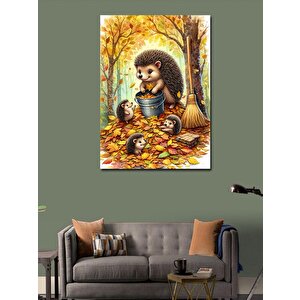 Kanvas Tablo Sonbahar Kirpi 100x140 cm