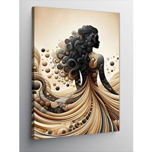 Kanvas Tablo Desenli Elbiseli Kız 70x100 cm