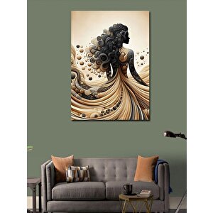 Kanvas Tablo Desenli Elbiseli Kız 70x100 cm
