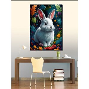 Kanvas Tablo Ormandaki Beyaz Tavşan 50x70 cm