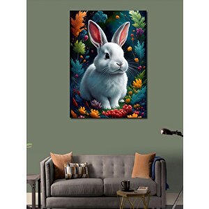 Kanvas Tablo Ormandaki Beyaz Tavşan 50x70 cm