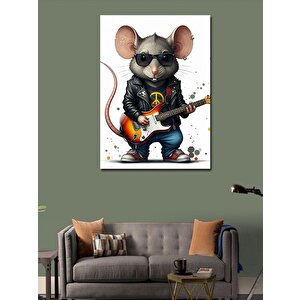 Kanvas Tablo Gitar Çalan Fare 70x100 cm