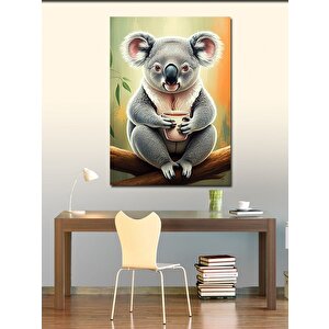 Kanvas Tablo Kahve İçen Koala 70x100 cm