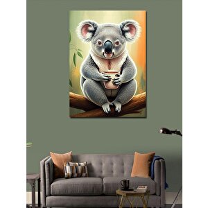 Kanvas Tablo Kahve İçen Koala 70x100 cm