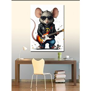 Kanvas Tablo Gitar Çalan Fare 100x140 cm