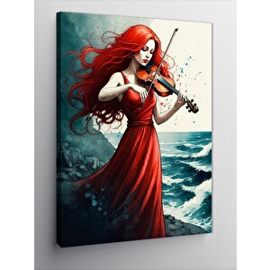 Kanvas Tablo Keman Çalan Kadın 70x100 cm