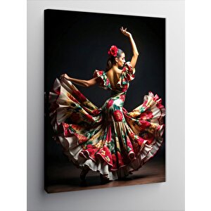 Kanvas Tablo Desenli Elbiseli Kadın 100x140 cm