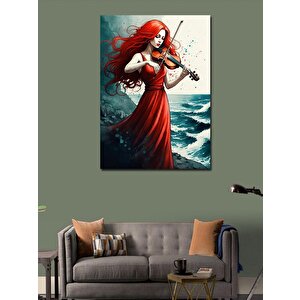 Kanvas Tablo Keman Çalan Kadın 50x70 cm