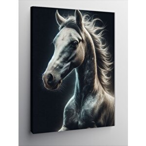 Kanvas Tablo Beyaz At 100x140 cm