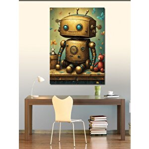 Kanvas Tablo Retro Robot 70x100 cm
