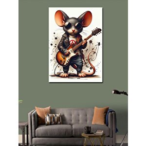Kanvas Tablo Gitar Çalan Fare 50x70 cm