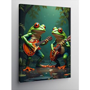 Kanvas Tablo Gitar Kurbağaları 70x100 cm