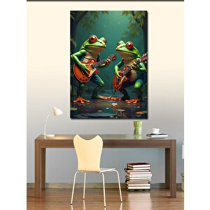 Kanvas Tablo Gitar Kurbağaları 100x140 cm