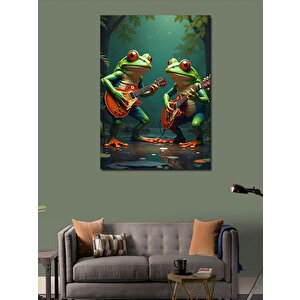Kanvas Tablo Gitar Kurbağaları 100x140 cm
