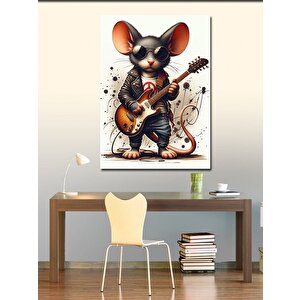 Kanvas Tablo Gitar Çalan Fare 70x100 cm