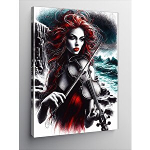 Kanvas Tablo Kemanlı Kadın 50x70 cm