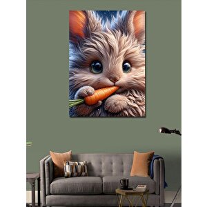 Kanvas Tablo Havuç Yiyen Yavru Tavşan 70x100 cm