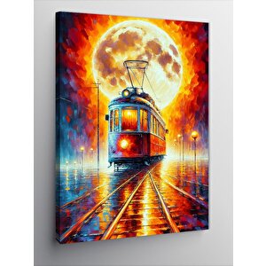 Kanvas Tablo Kırmızı Tramvay 100x140 cm