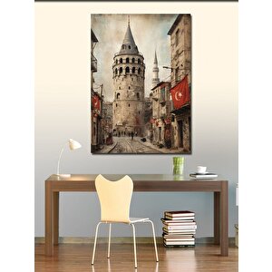 Kanvas Tablo Retro Galata Kulesi 70x100 cm
