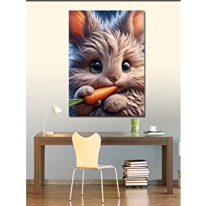 Kanvas Tablo Havuç Yiyen Yavru Tavşan 50x70 cm