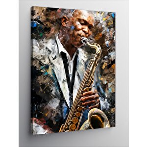 Kanvas Tablo Saksafon Çalan Adam 70x100 cm