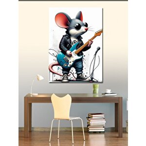 Kanvas Tablo Gitar Çalan Fare 70x100 cm