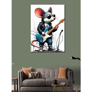 Kanvas Tablo Gitar Çalan Fare 70x100 cm