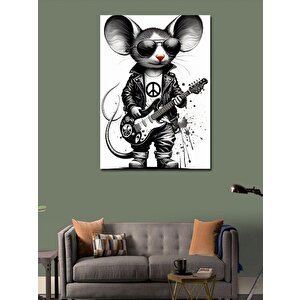 Kanvas Tablo Gitar Çalan Fare 50x70 cm