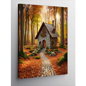 Kanvas Tablo Orman İçindeki Ev 50x70 cm