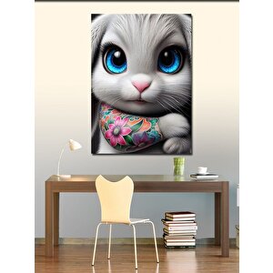 Kanvas Tablo Mavi Gözlü Tavşan 70x100 cm