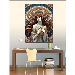 Kanvas Tablo Elbiseli Kadın Ve Desenler 70x100 cm