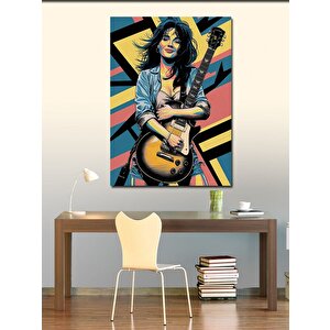 Kanvas Tablo Gitarist Kadın 100x140 cm