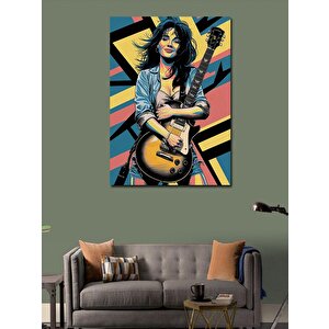 Kanvas Tablo Gitarist Kadın 100x140 cm