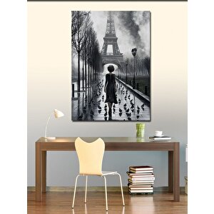 Kanvas Tablo Eiffel Kulesi Ve Kadın 50x70 cm