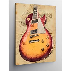 Kanvas Tablo Les Paul Elektro Gitar 100x140 cm