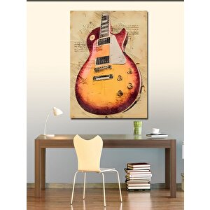 Kanvas Tablo Les Paul Elektro Gitar 100x140 cm