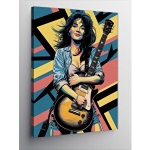 Kanvas Tablo Gitarist Kadın