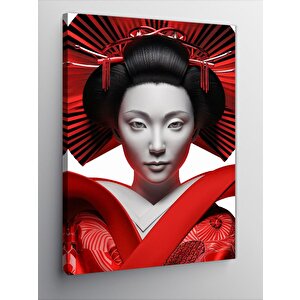 Kanvas Tablo Japon Kadını Portresi 100x140 cm