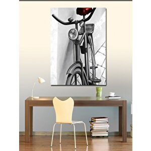 Kanvas Tablo Kırmızı Seleli Bisiklet 70x100 cm