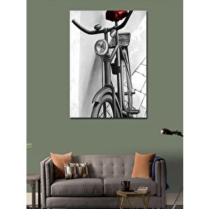 Kanvas Tablo Kırmızı Seleli Bisiklet 70x100 cm
