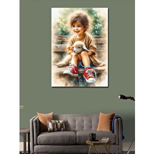 Kanvas Tablo Kuzulu Çocuk 50x70 cm