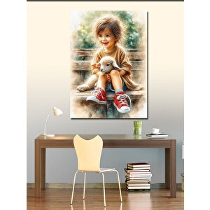 Kanvas Tablo Kuzulu Çocuk 70x100 cm