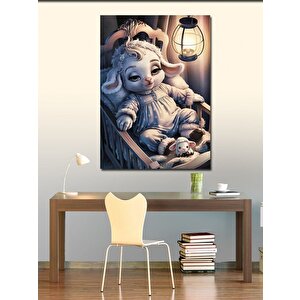 Kanvas Tablo Uyuyan Kuzu 100x140 cm