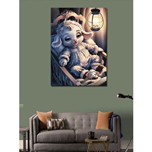 Kanvas Tablo Uyuyan Kuzu 100x140 cm