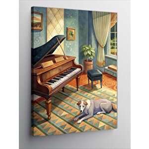 Kanvas Tablo Piyanolu Oda 50x70 cm