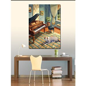 Kanvas Tablo Piyanolu Oda 50x70 cm